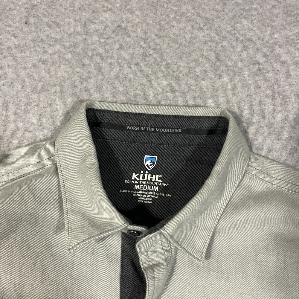 Kuhl Shirt Mens Medium Gray Descendr Flannel Long Sleeve Button Up Hike Outdoor - Picture 9 of 12